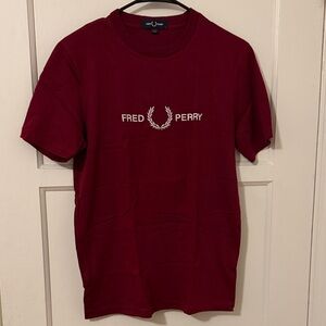 Fred Perry Men's Deep Red Short Sleeve Tee